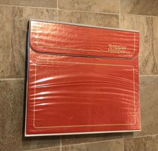 Vintage 80s 90s Mead Trapper Keeper Binder Notebook Red / Gold Bonus 5 Folders