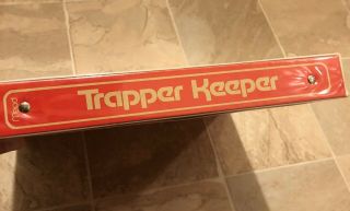 Vintage 80s 90s Mead TRAPPER KEEPER Binder Notebook Red / Gold bonus 5 Folders 2