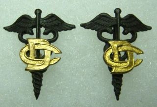 WW1 Dental Corps - US Army Officer ' s Insignia Pair - DC - PB 2