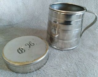 Antique Rare Pre Ww1 Military Collapsible Pocket Drink Cup Patented 1912 Bh Mono