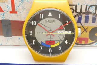 1985 Vintage Swatch MAXI Watch CLOCK GJ700 Yamaha Racer Yellow Black HTF 2