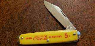 Vintage Coca - Cola Advertising Folding Pocket Knife Made In Usa Single Blade