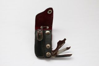 Vintage Key Chain Nail Clipper And Folding Knife Multi - Tool