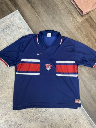 Vintage 90’s Men’s Large Nike Team Usa Soccer Football World Cup Jersey Euc