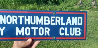 Vintage Porcelain AAA Sign Lower Northumberland County Motor Club Sign 2