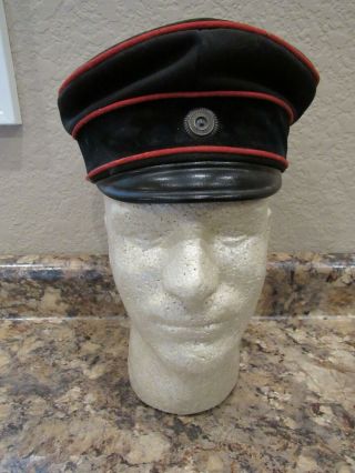 Wwi German Imperial Officers Visor Cap With White And Black Rosette And Maker