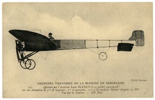 Louis Bleriot France Aviator English Channel Flight Monoplane Airplane Postcard