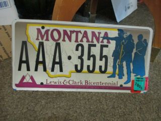 Custom Obsolete Montana Vehicle License Plate " Lewis & Clark Bicentennial "