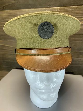 Wwi Us Army M1912 Enlisted Visor Service Cap - Hard To Find