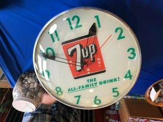 7 Up Swihart Bubble Glass Light Up Wall Clock - Made in USA - Elwood,  Indiana 2