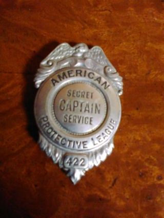 World War 1 Era Badge American Protective League Secret Service Captain 2