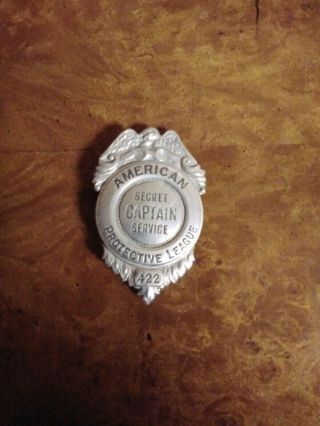 World War 1 Era Badge American Protective League Secret Service Captain 3