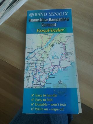 Rand Mcnally Maine Hampshire Vermont State Highway Map - Laminated Foldable