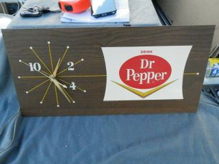 Rare Vintage Pam Drink Dr Pepper Electric Clock 65 - 2 1965