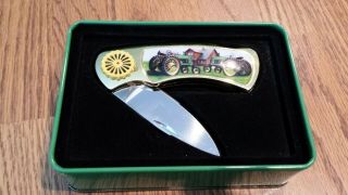 Vintage John Deere Collectable Pocket Knife In Tin