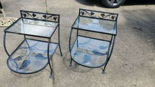 Salterini Wrought Iron End Tables,  Palm Springs Pattern