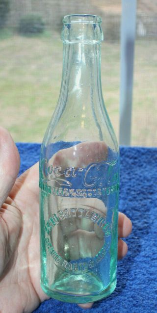 Rare Aqua Straight Side Coca Cola Bottle " Grand Rapids Mich