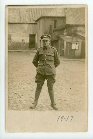 Jeune Soldat 22e Régiment Canadien Français Ww1 C.  E.  F.  Soldier France 1917 Rppc