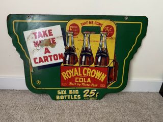 Vintage Orig.  1942 Rc Royal Crown Cola Bracket Sign Rare
