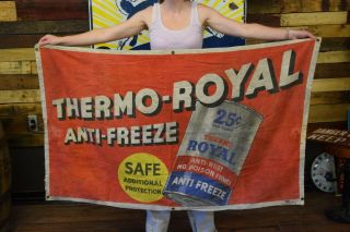 Thermo Royal Anti Freeze Gas Oil Station Cloth Banner Dealer Auto Garage Sign