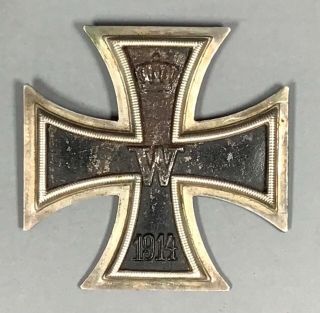 Wwi German Iron Cross 1st Class 800 Silver Marked