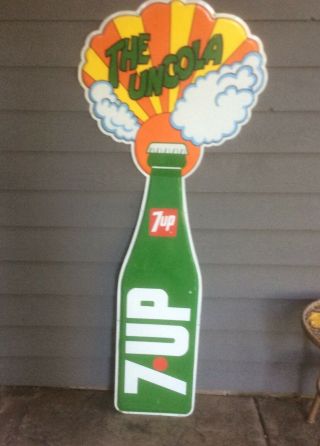 Rare Large Vintage 1976 7up 7 Up Peter Max Style Art Soda Pop 71 " Metal Sign