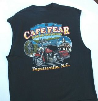 Harley - Davidson Men ' s Muscle T - Shirt Fayetteville,  N.  C.  Black Sleeveless Sz:XL? 3