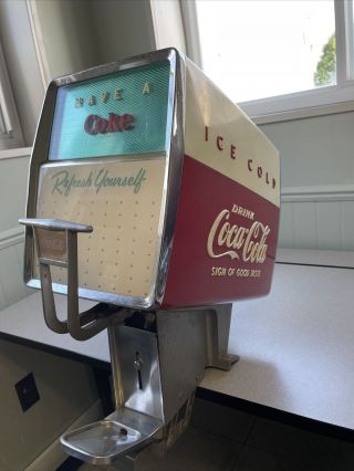 Vintage Coke Fountain Pop Dispenser Ice Cold Drink Coca Cola Sign Of Good Taste