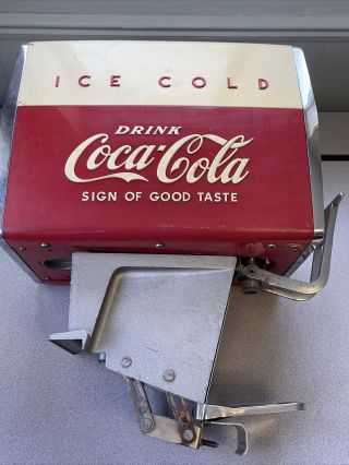 Vintage Coke Fountain Pop Dispenser Ice Cold Drink Coca Cola Sign Of Good Taste 5