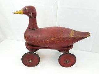 RED GOOSE SHOES advertising Ride on 1920 ' s TOY Wood Rare 5