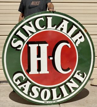 48” Sinclair Hc Sign Gas Station Oil Can Double Sided￼porcelain Sign