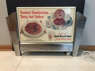 Vtg Chef - Boy - Ar - Dee 1950’s Lighted Advertising Sign Rare