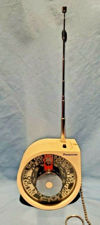 Vintage Panasonic Rf - 93 White Am/fm " Rolling Tone " Transistor Radio
