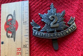 Wwi Great War Canada Cef Cap Badge 30th Battalion 2nd British Columbia Regiment