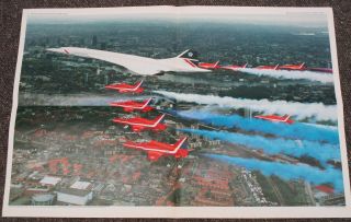British Airways Concorde Poster With Red Arrows (1996)