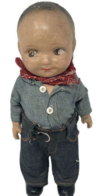 Vtg Advertising Buddy Lee Doll Composition Store Use Cowboy Union Made