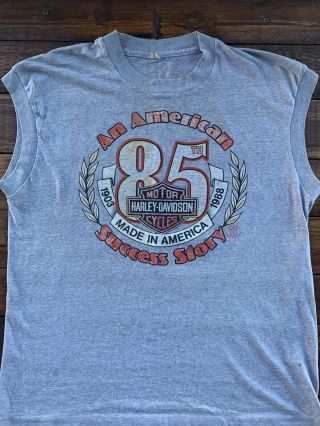 Harley Davidson Vintage 80’s Size Xl Sleeveless T Shirt Screen Stars