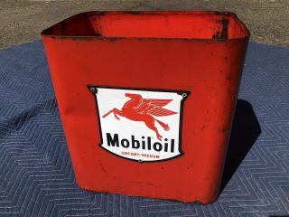 Vintage Mobiloil Socony - Vacuum - Oil Can - Jar Holder - Gas Station Sign Display