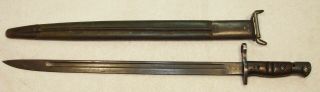 Rare Wwi U.  S.  Model 1917 Remington Bayonet Stamped 1918,  Correct Scabbard