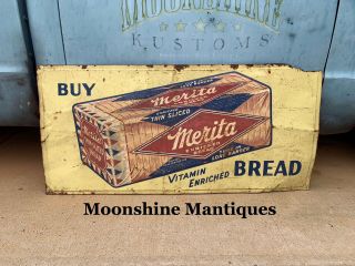 1950’s Merita Bread Advertising Sign - Tune In Lone Ranger