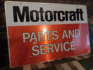 Vintage Tin Motorcraft Sign Double Sided 18x27 Inch
