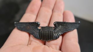 Wwii Us Army Air Corps Force Pilots Wings Badge 3 Inch Pin Back Sterling