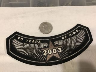 Harley Davidson Owners Group 2003 100th Anniversary Rocker Patch
