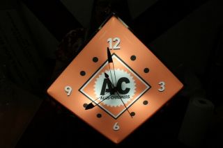 A - C Allis Chalmers Farm Tractors Gas Oil 22 " Lighted Metal Pam Clock Sign