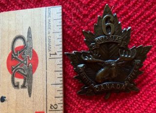 Wwi Great War Canada Cef Cap Badge 6th Canadian Mounted Rifles Cmr Nova Scotia
