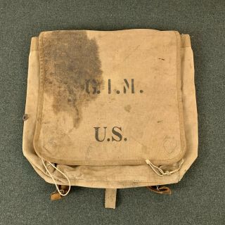 Military Post - 1900 M1878 Blanket Bag Backpack Leather Straps Canvas Bag