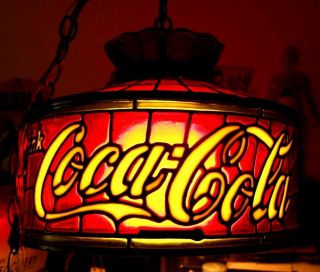 Vintage Coca Cola Tiffany Stylite Hanging Lamp Sr Products Colorado Advertising