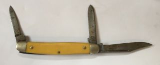 Vintage Kutmaster 3 Blade Folding Pocket Knife Utica Ny Usa 3 & 3/8 Inches Long