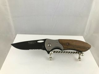 Defender Extreme 5244 Brown Assisted Pocket Knife With Wood Handle & Belt Clip