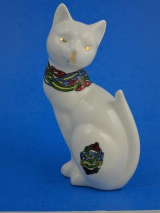 Unique Design Cat Figurine Fine Bone China Ireland Celtic Book of Kells 2